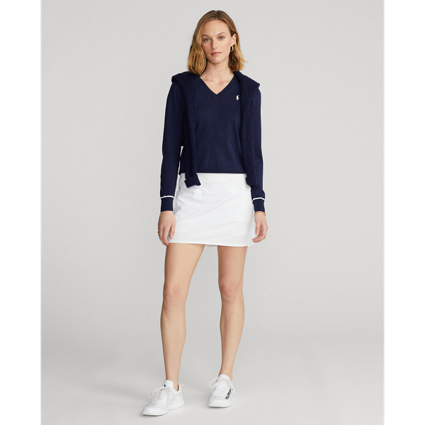 Refined Navy/White Cotton-Blend V-Neck Jumper Ralph Lauren Golf 4