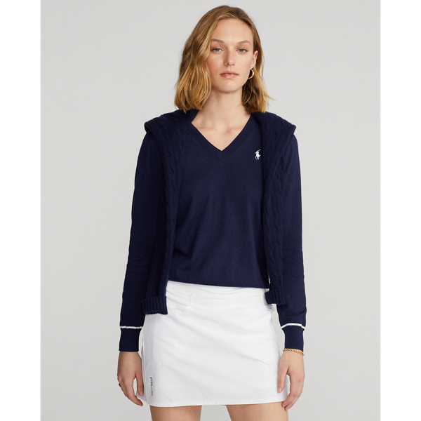 Cotton Blend V Neck Jumper for Women Ralph Lauren IL