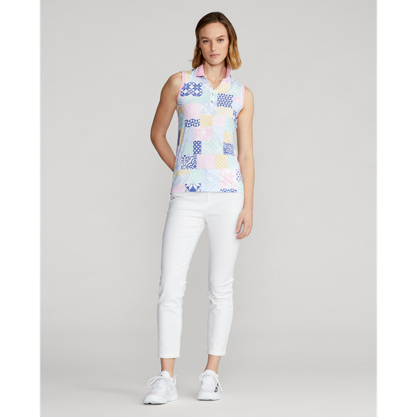 Polo ajust&eacute; sans manches graphique RLX en Patchwork g&eacute;om&eacute;trique est 4