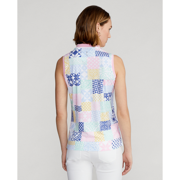 Polo ajust&eacute; sans manches graphique RLX en Patchwork g&eacute;om&eacute;trique est 5