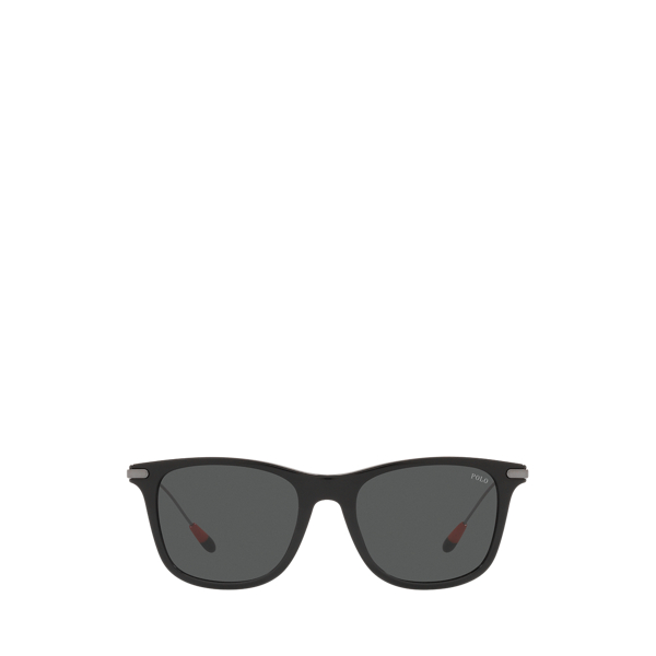 Shiny Black Retro Rectangular Sunglasses Polo Ralph Lauren 2