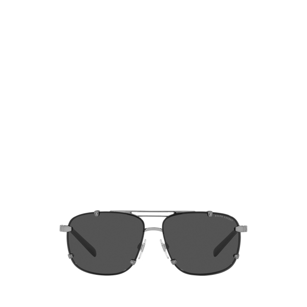 Shiny Gun Metal Automotive Metal Pilot Sunglasses Ralph Lauren 2