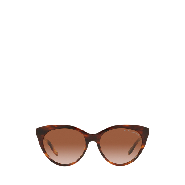 Shiny Striped Havana Deco Cat-Eye Sunglasses Ralph Lauren 2