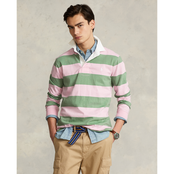 Carmel Pink/Outback Green The Iconic Rugby Shirt Polo Ralph Lauren 1