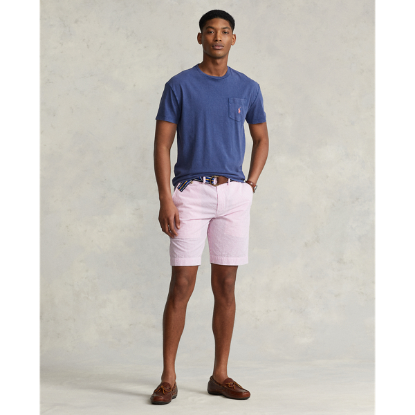 Light Navy Classic Fit Cotton-Linen Pocket T-Shirt Polo Ralph Lauren 4