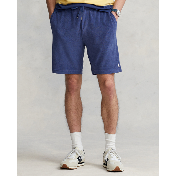 Light Navy Terry Drawstring Short Polo Ralph Lauren 3