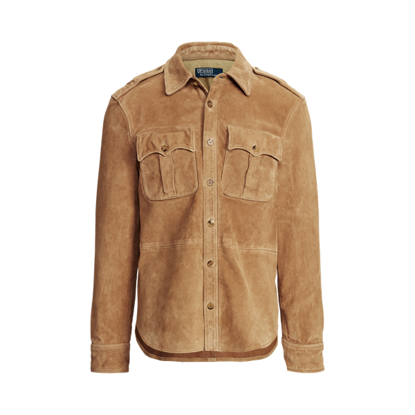 Vintage Khaki Suede Overshirt Polo Ralph Lauren 2