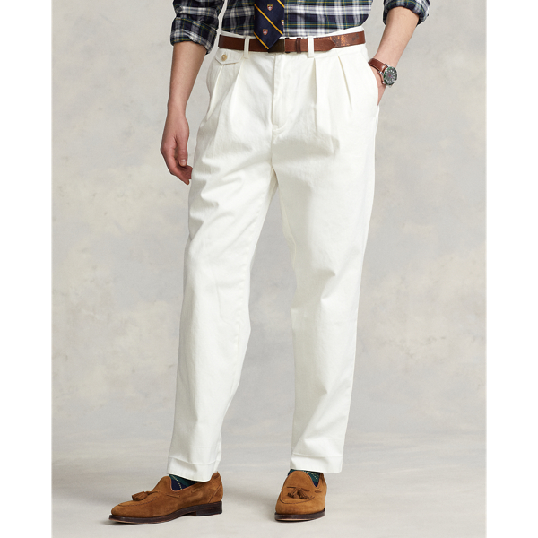 Deckwash White Whitman Relaxed Fit Pleated Chino Pant Polo Ralph Lauren 4