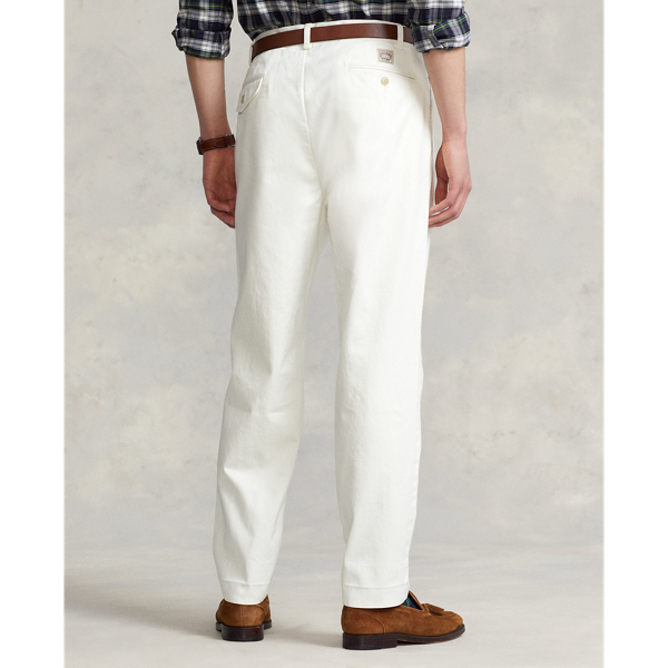 Deckwash White Whitman Relaxed Fit Pleated Chino Pant Polo Ralph Lauren 5