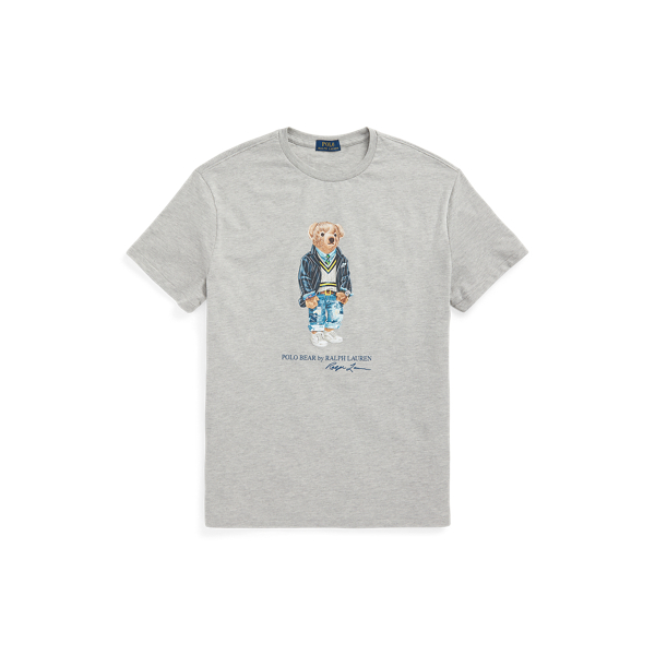 Tシャツ・カットソー Polo Ralph Lauren White Polo Bear T-Shirt Custom Slim-Fit Genuine Polo Ralph Lauren Custom Slim Fit Bear T -shirt