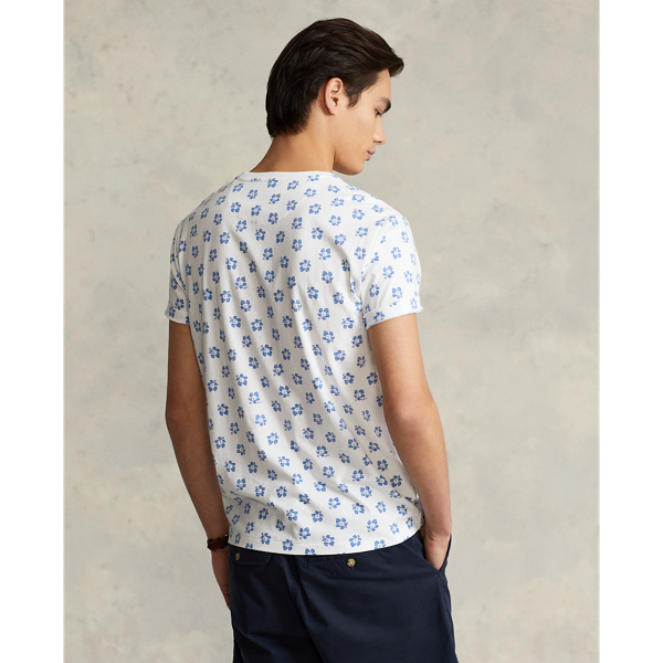 Hibiscus Cutout White Custom Slim Fit Floral Jersey T-Shirt Polo Ralph Lauren 5