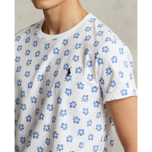 Hibiscus Cutout White Custom Slim Fit Floral Jersey T-Shirt Polo Ralph Lauren 6