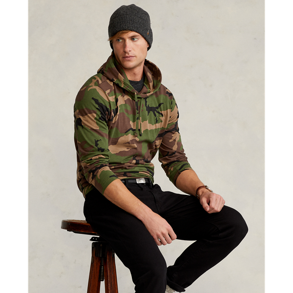 Camo Jersey Hooded T Shirt