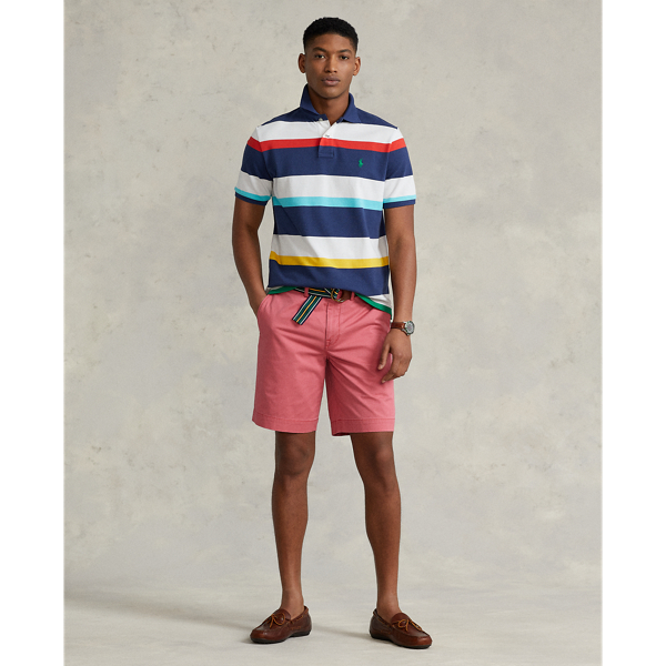 Vacation Blue Multi Classic Fit Striped Mesh Polo Shirt Polo Ralph Lauren 4
