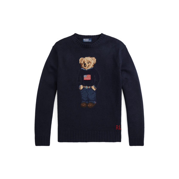 Ralph lauren Bear cotton popular linen navy sweater M