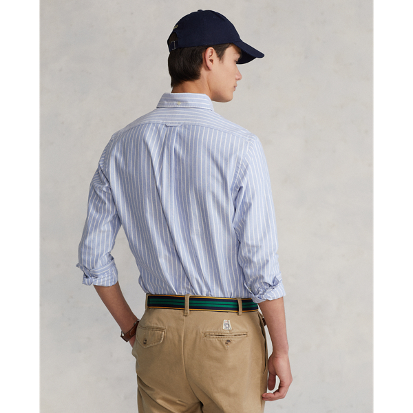 Blue/White Classic Fit Striped Oxford Popover Shirt Polo Ralph Lauren 5
