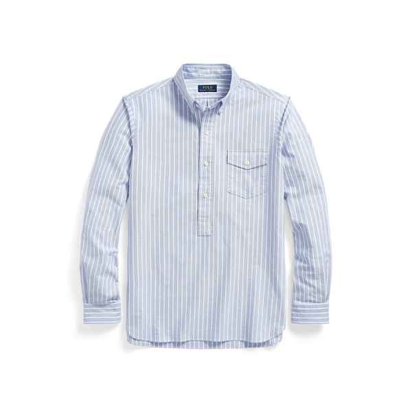 Classic Fit Striped Oxford Popover Shirt