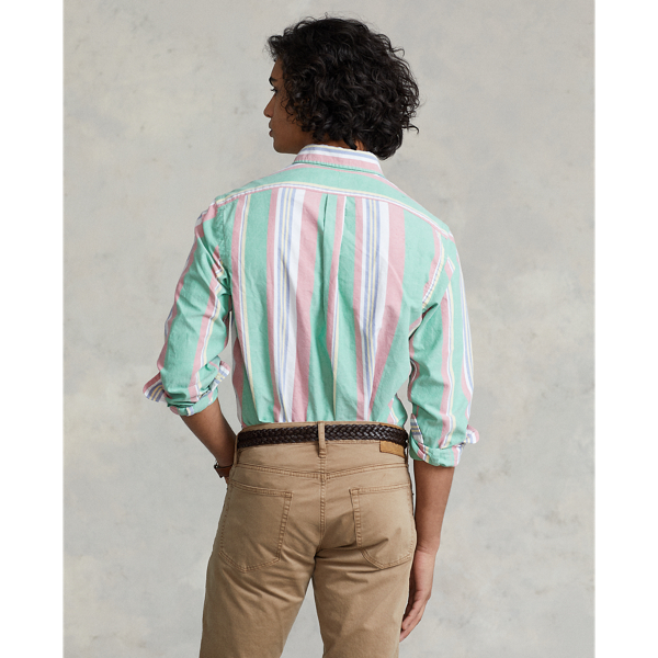 Green/Red Multi Classic Fit Striped Oxford Shirt Polo Ralph Lauren 5