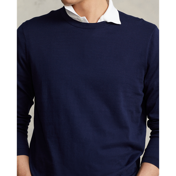 Bright Navy Cotton Crewneck Sweater Polo Ralph Lauren 6