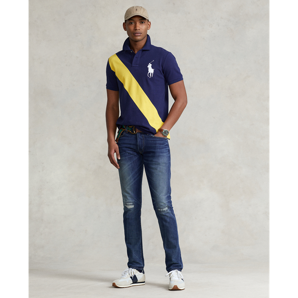 Newport Navy Multi Classic Fit Big Pony Mesh Polo Shirt Polo Ralph Lauren 4