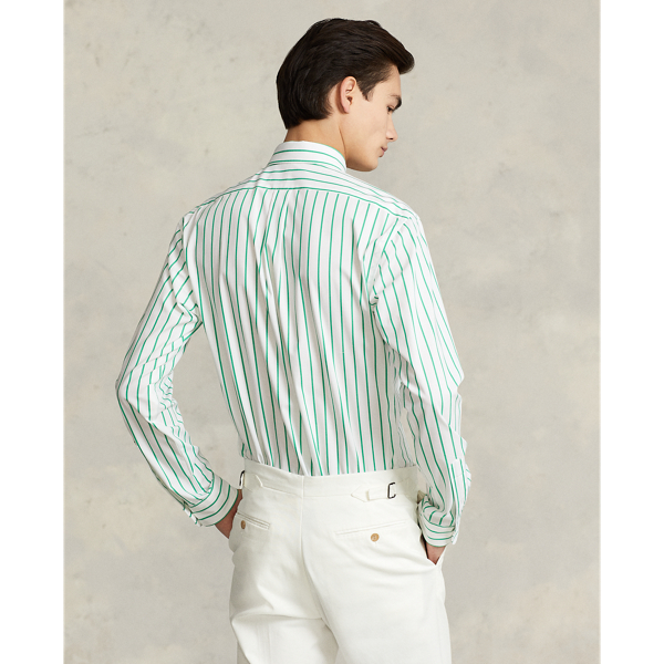 Golf Green/White Classic Fit Striped Stretch Poplin Shirt Polo Ralph Lauren 4