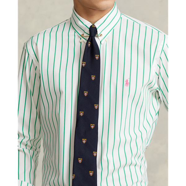 Golf Green/White Classic Fit Striped Stretch Poplin Shirt Polo Ralph Lauren 5