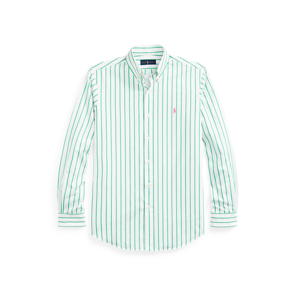 Golf Green/White Classic Fit Striped Stretch Poplin Shirt Polo Ralph Lauren 2