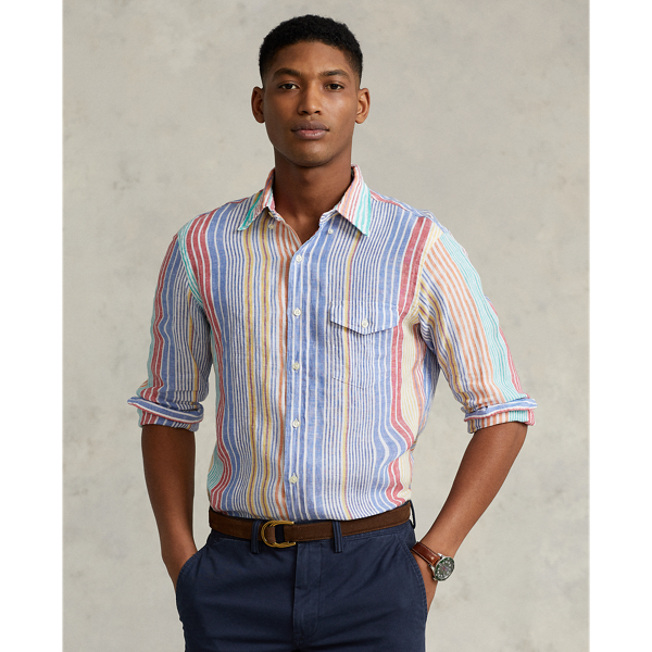 Classic Fit Striped Linen Shirt