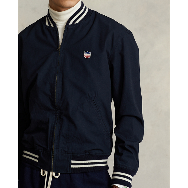 College Navy Polo Shield Baseball Jacket Polo Ralph Lauren 6
