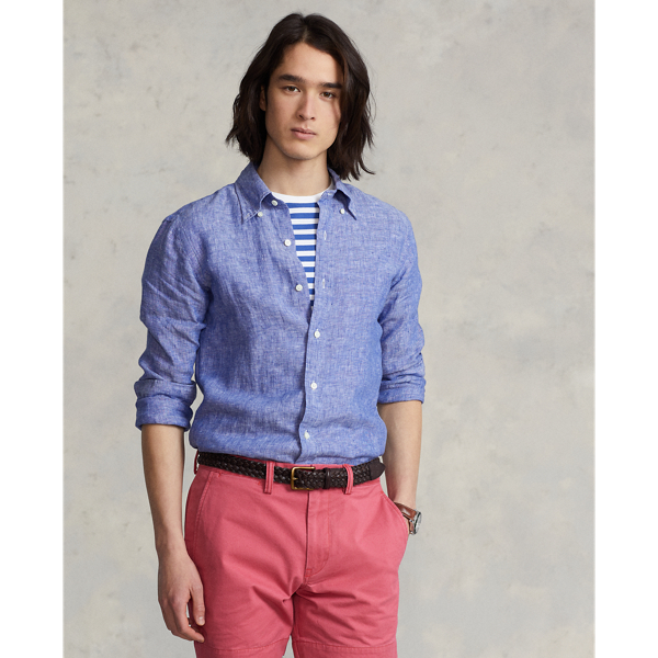 Heritage Royal Custom Fit Linen Chambray Shirt Polo Ralph Lauren 1