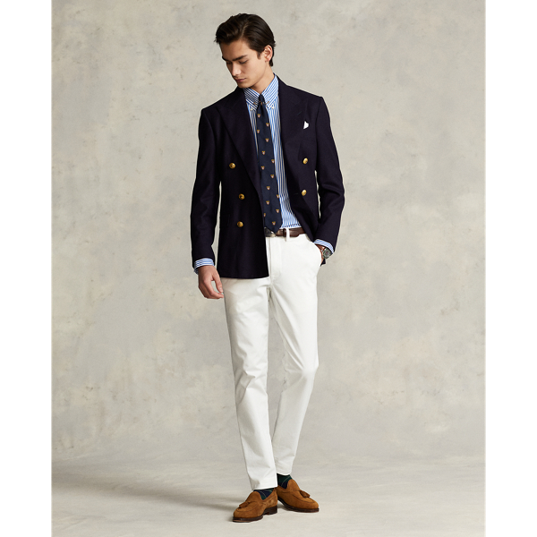 Custom Fit Striped Poplin Shirt Polo Ralph Lauren em White/Blue 4