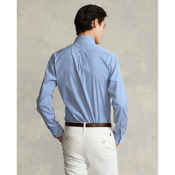 Custom Fit Striped Poplin Shirt Polo Ralph Lauren em White/Blue 5