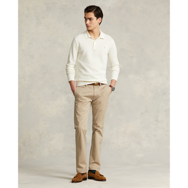 Antique Cream Custom Slim Fit Textured Polo Shirt Polo Ralph Lauren 4