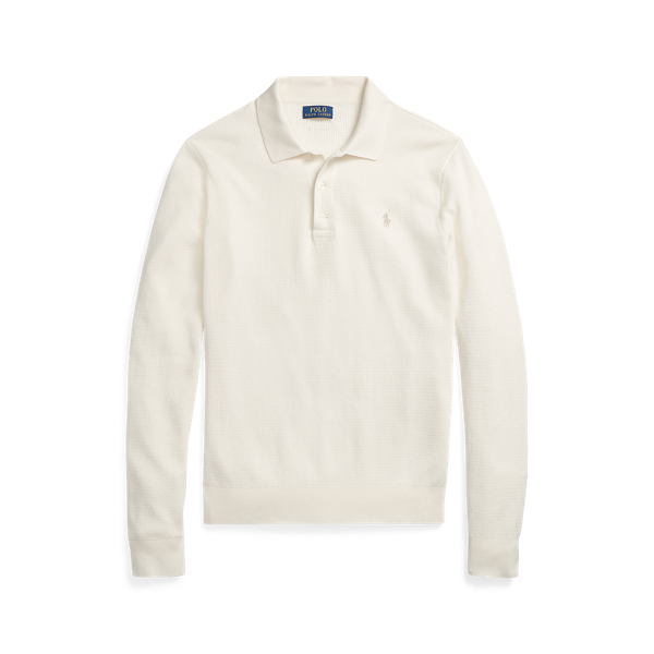 Antique Cream Custom Slim Fit Textured Polo Shirt Polo Ralph Lauren 2