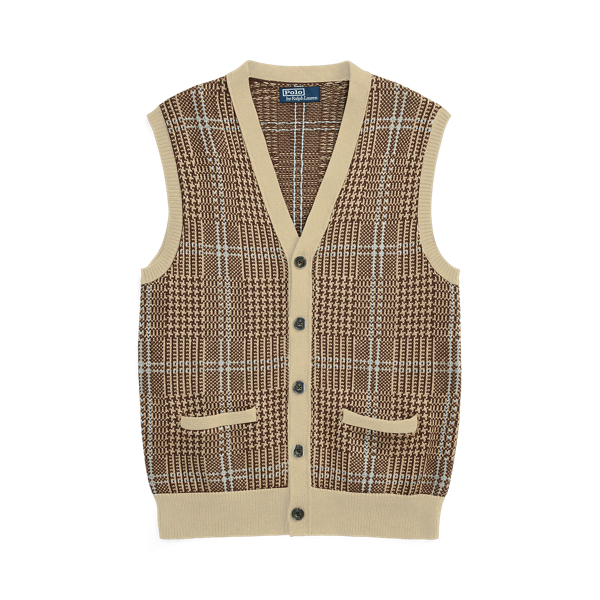 Gebreid gilet van katoenmix met ruit Polo Ralph Lauren in 1