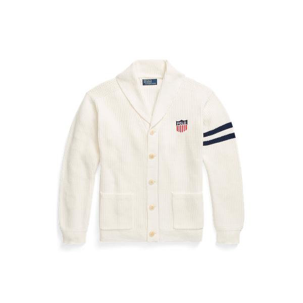 Polo Shield Cotton Cardigan