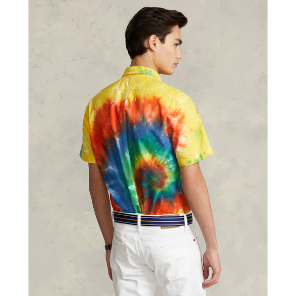 Blue/Green Tie Dye Multi Classic Fit Tie-Dye Oxford Shirt Polo Ralph Lauren 4