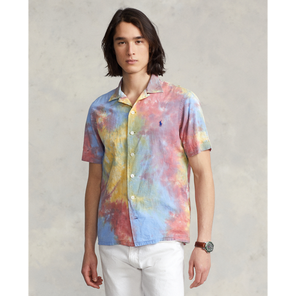 Polo tie dye button down deals