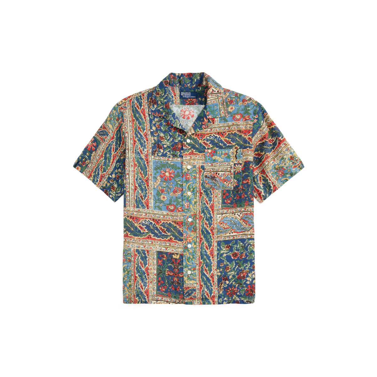 Custom Fit Floral-Print Linen Shirt