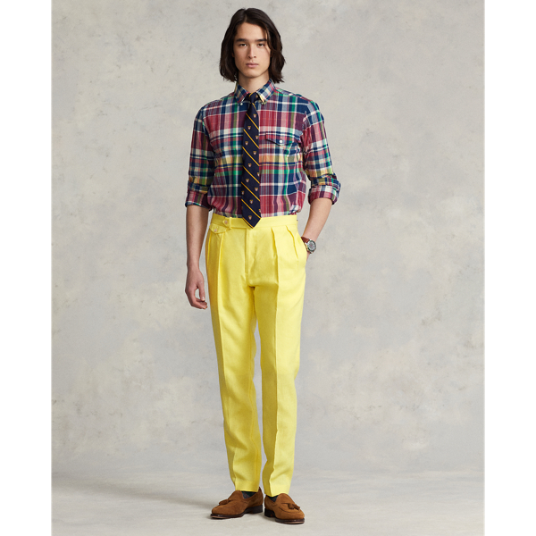 Pink Multi Custom Fit Madras Shirt Polo Ralph Lauren 4