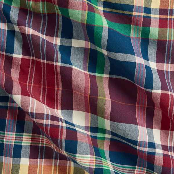 Pink Multi Custom Fit Madras Shirt Polo Ralph Lauren 7