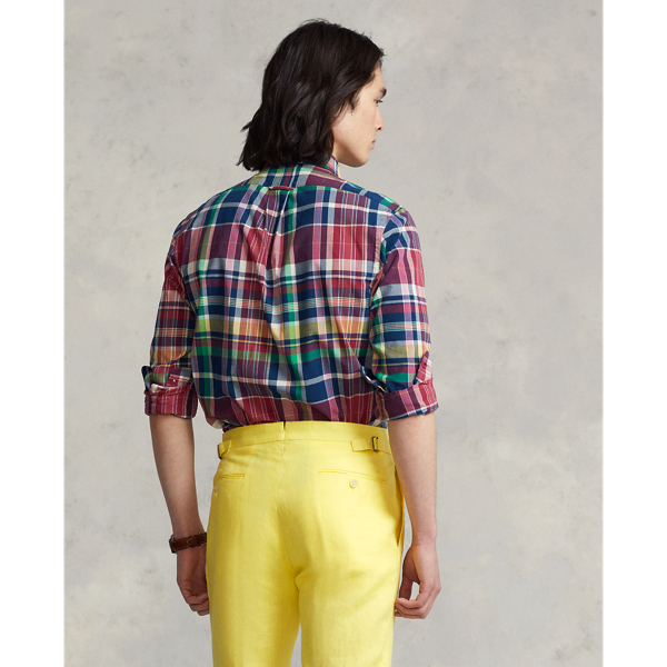 Pink Multi Custom Fit Madras Shirt Polo Ralph Lauren 5
