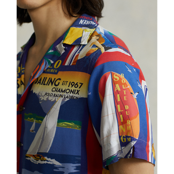 Deco Cruising The Travel-Poster Camp Shirt Polo Ralph Lauren 6