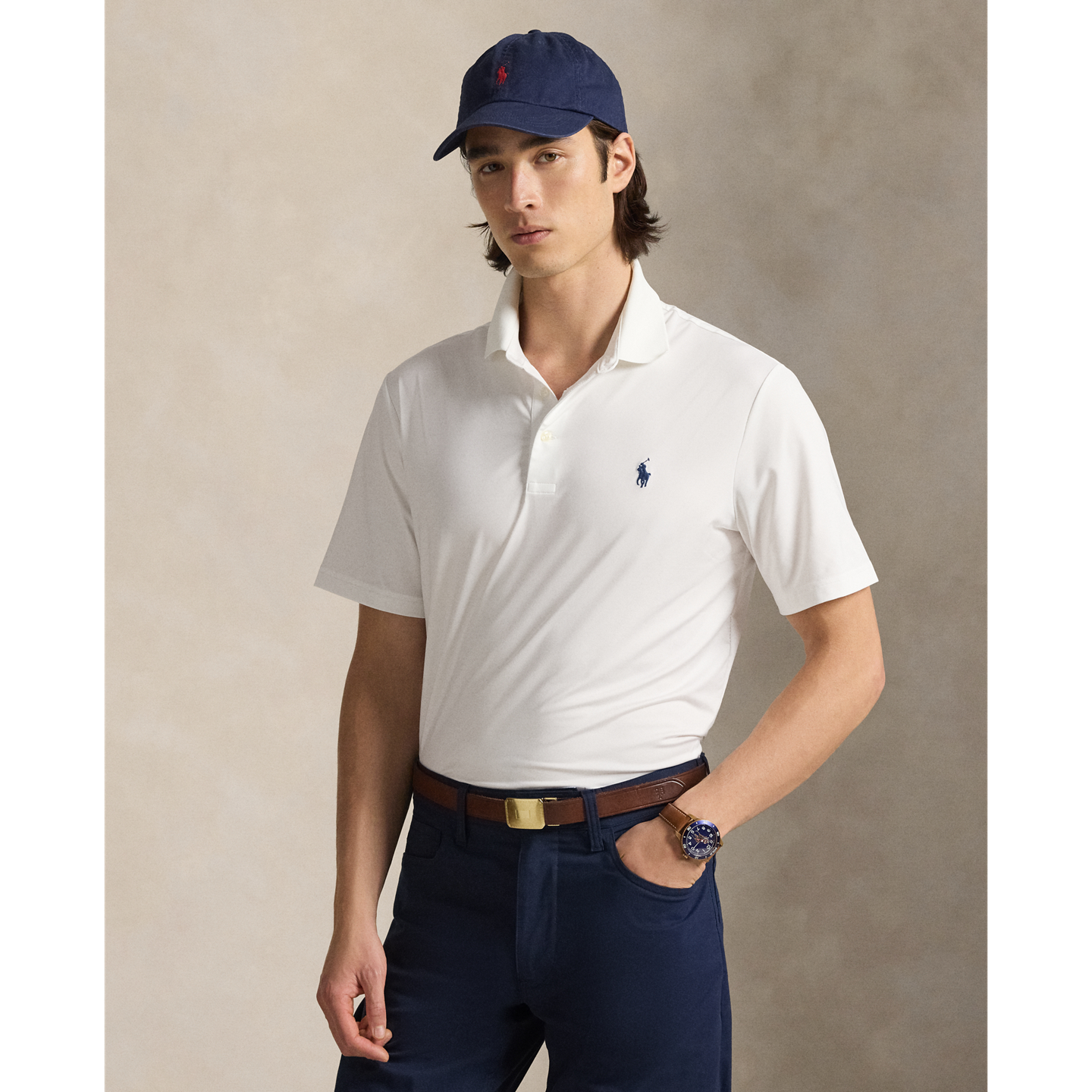 Мужское поло Ralph Lauren Classic Fit Performance Polo Shirt, цвет: Белый — фото 4