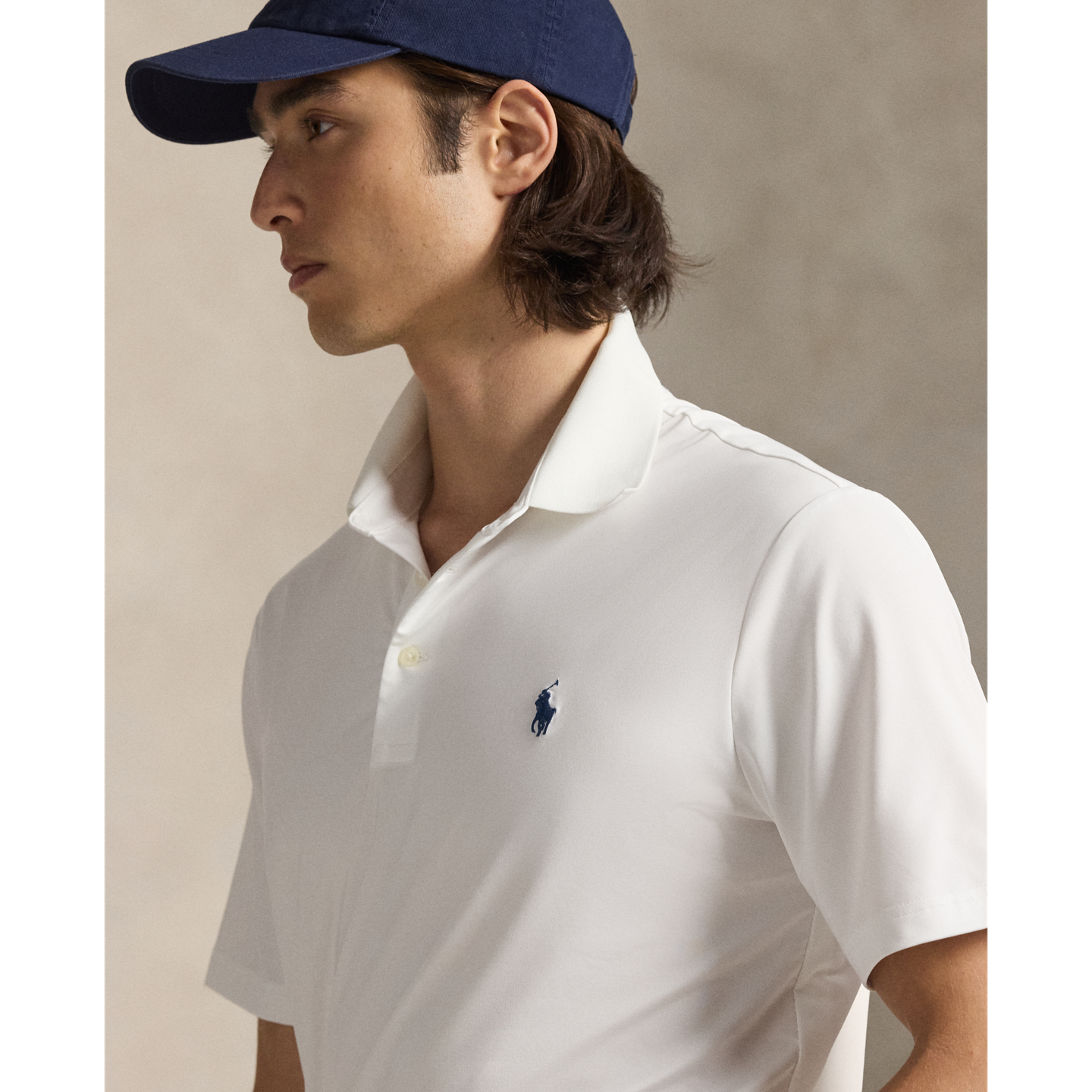 Мужское поло Ralph Lauren Classic Fit Performance Polo Shirt, цвет: Белый — фото 3