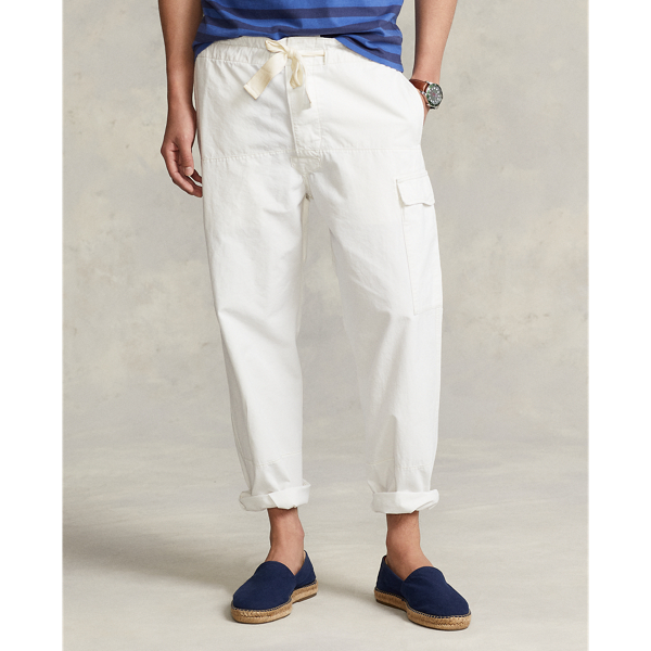 Deckwash White Beachcomber Relaxed Canvas Cargo Pant Polo Ralph Lauren 4