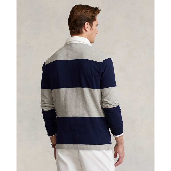 Heather Gray/Navy Classic Fit Polo Shield Rugby Shirt Polo Ralph Lauren 5