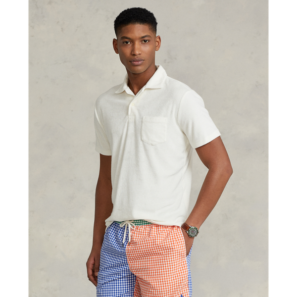 Deckwash White Custom Slim Fit Terry Polo Shirt Polo Ralph Lauren 1