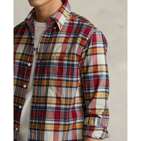 Red/Blue Classic Fit Madras Shirt Polo Ralph Lauren 6