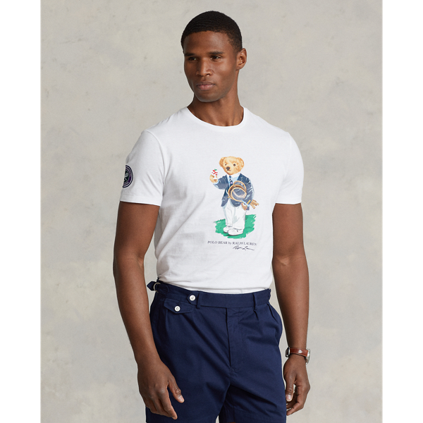 ■POLO RALPH LAUREN■ Wimbledon Custom Slim Fit Polo Bear T- Custom Slim Bear Performance Polo Shirt